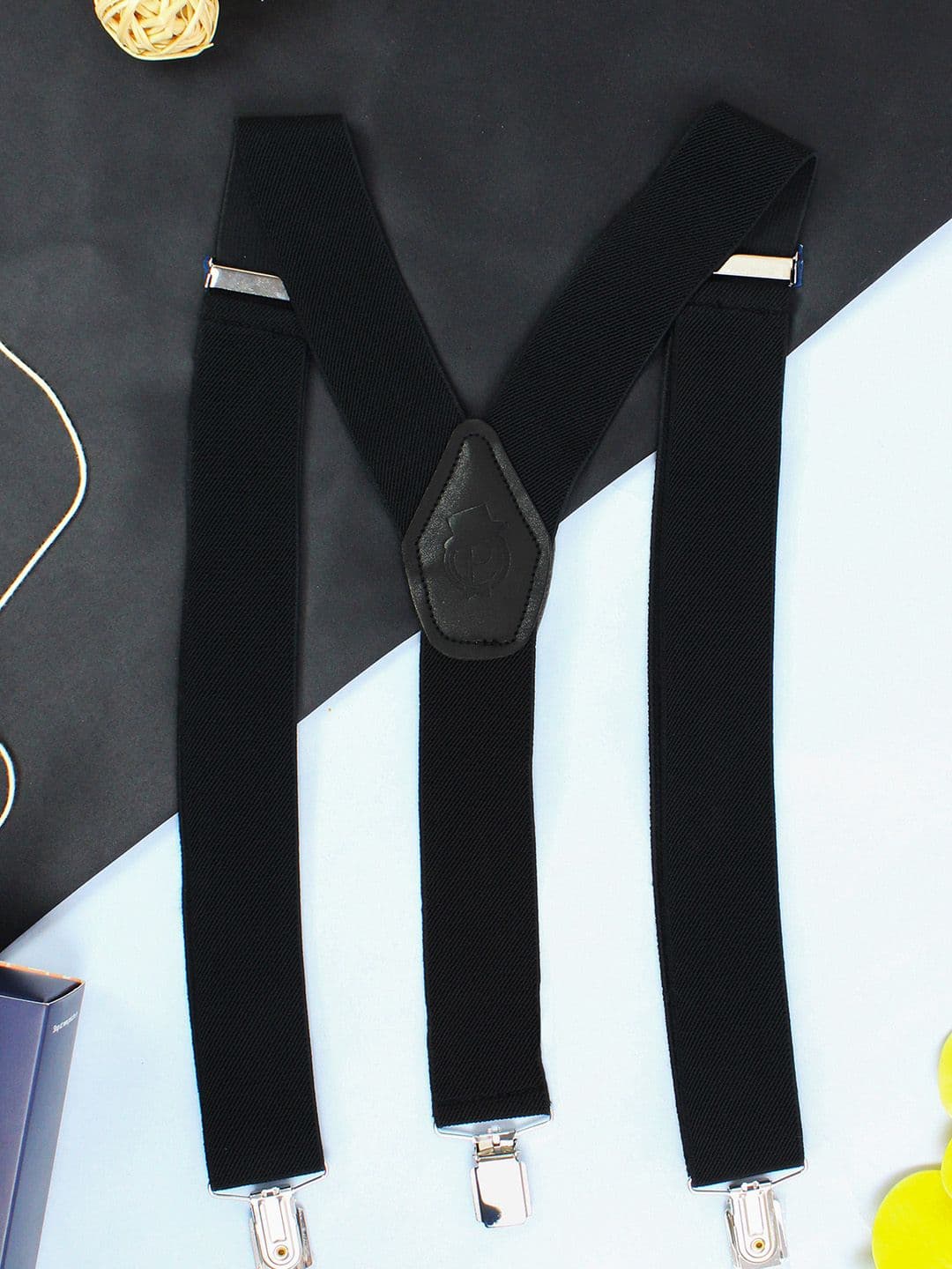 PELUCHE Men Black Solid Suspenders - view 1