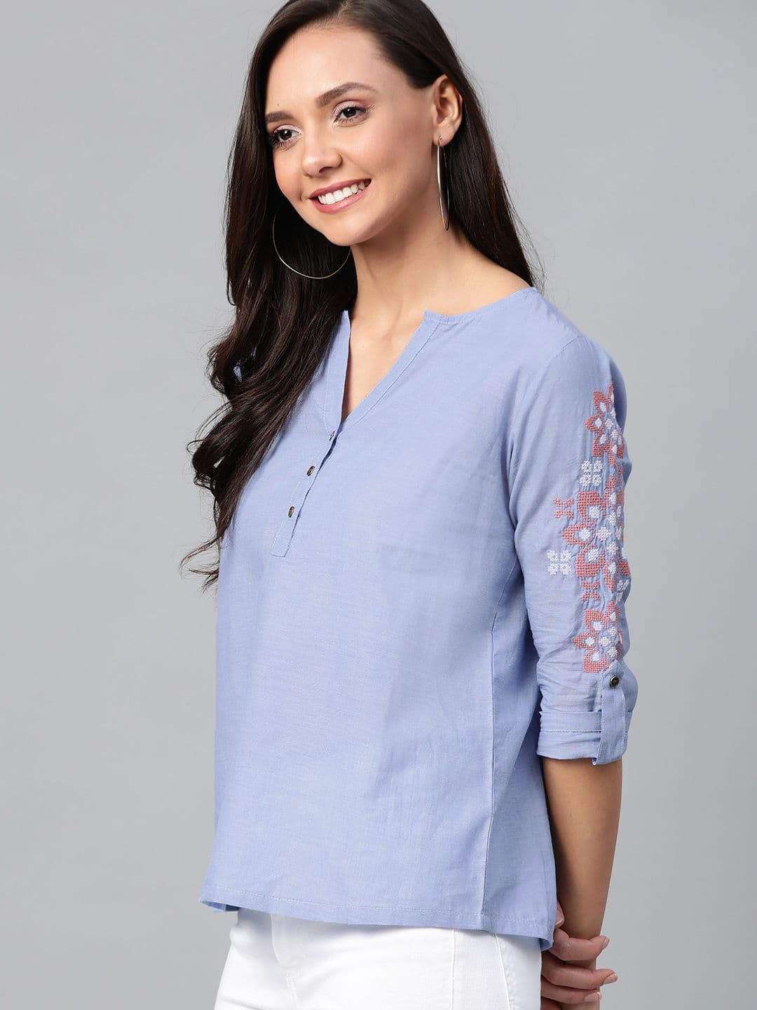 HERE&NOW Blue Pure Cotton Top - view 1