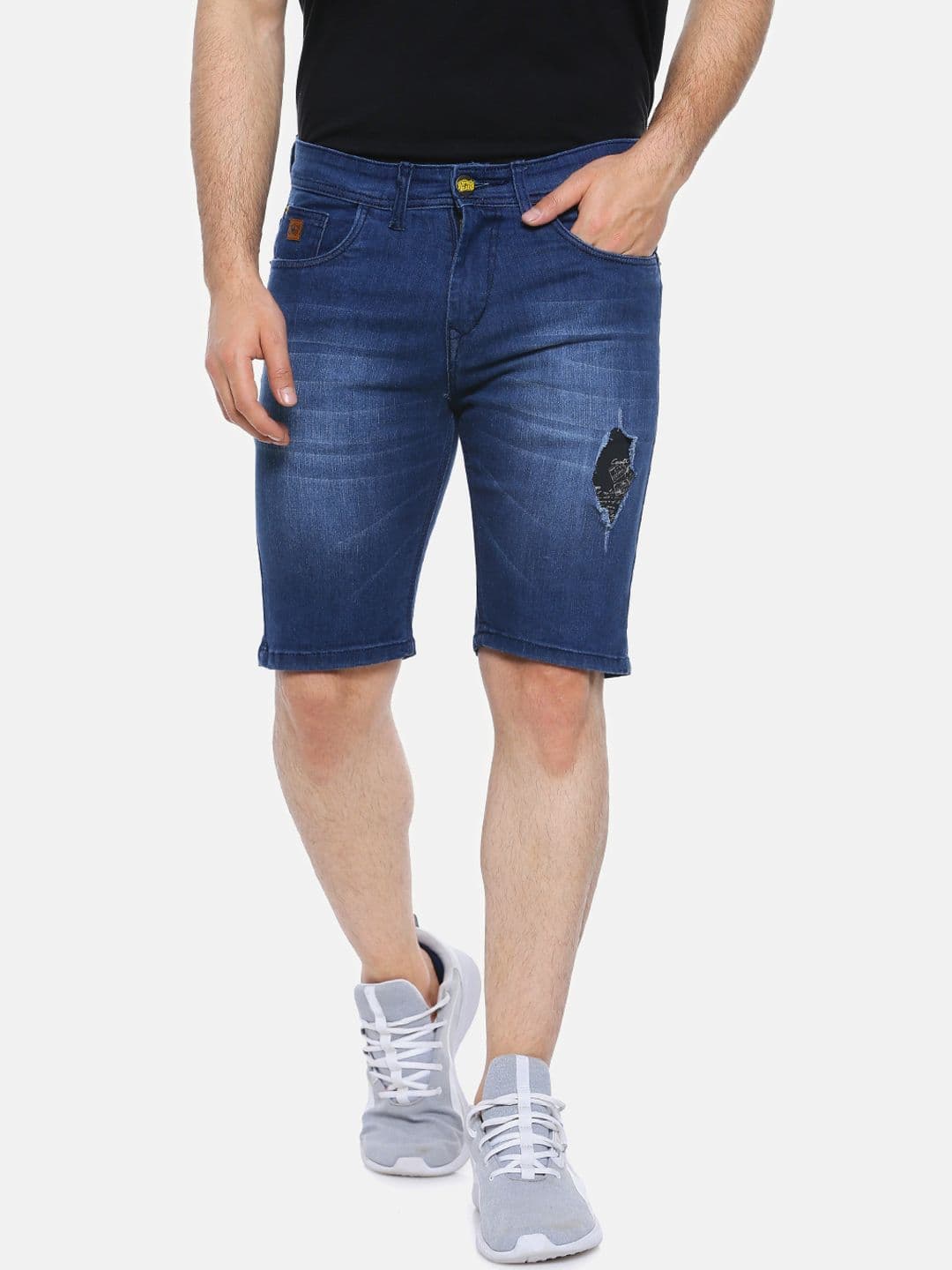 CAHOOT Men Blue Washed Regular Fit Denim Shorts - view 1