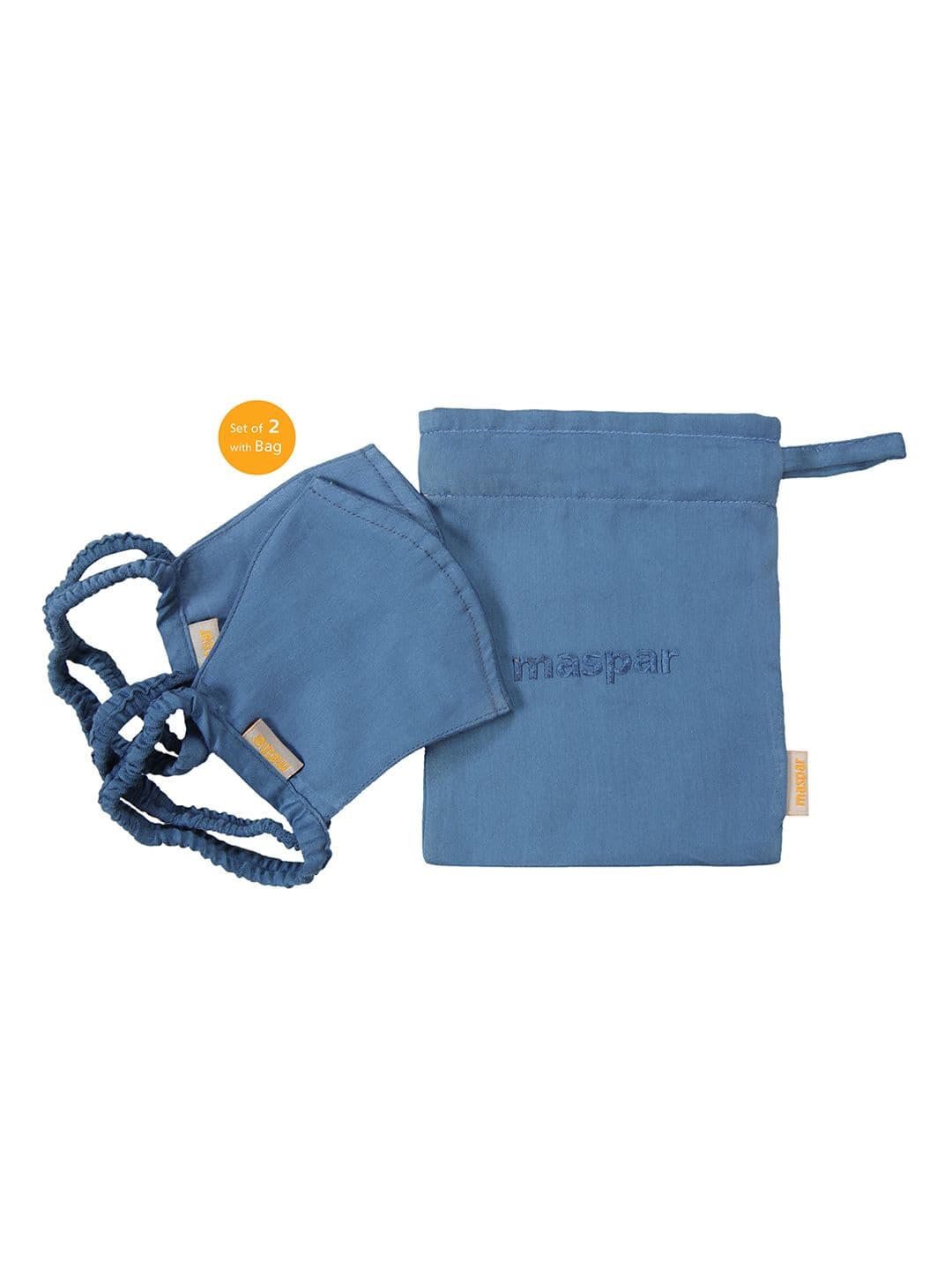 MASPAR Unisex 2 Pcs 3-Ply Reusable Protective Outdoor Fabric Masks with Bag - view 1