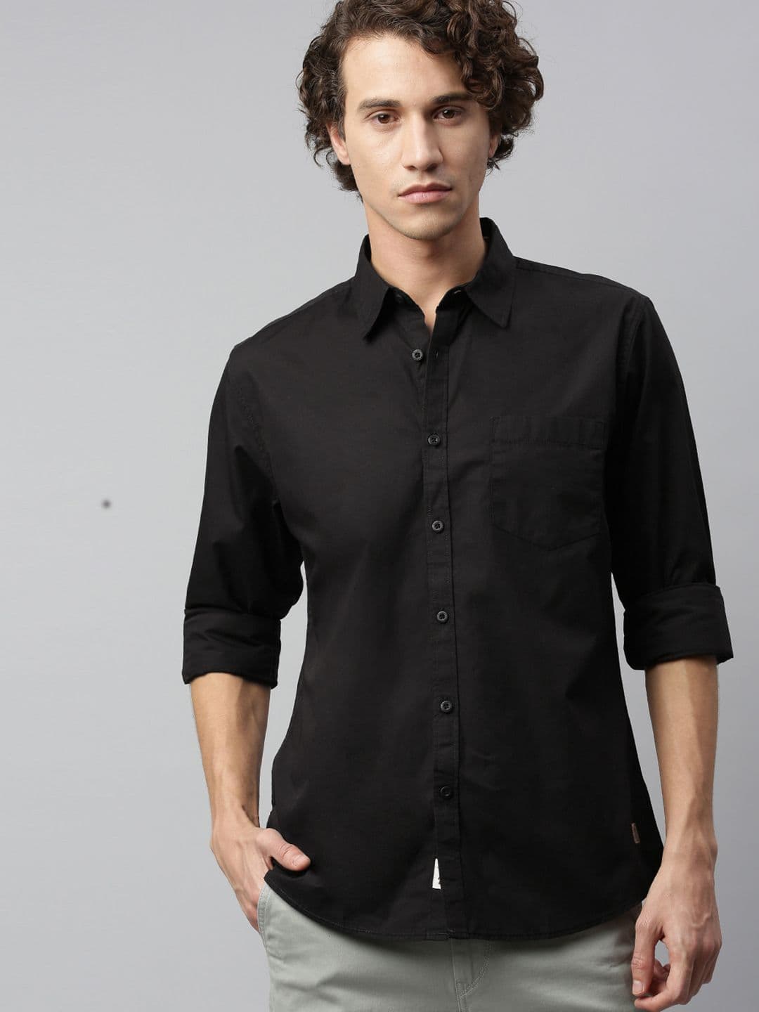 Roadster Men Black Pure Cotton Casual Shirt - view 1