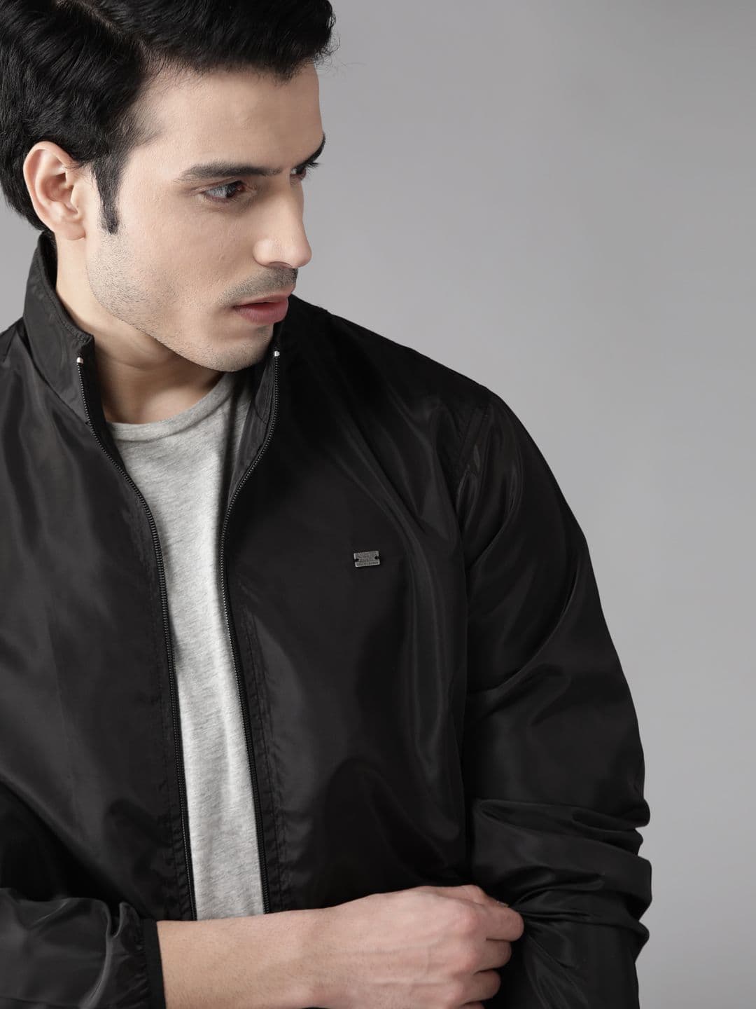 Roadster Men Black Solid Lightweight Jacket - view 1