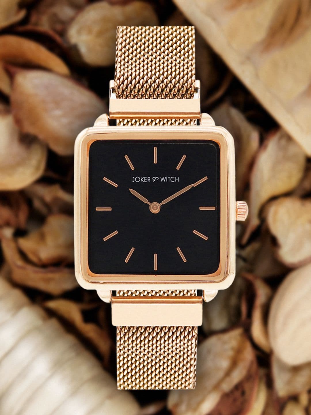 JOKER & WITCH Women Black & Rose Gold-Toned Analogue Watch AMWW311 - view 1