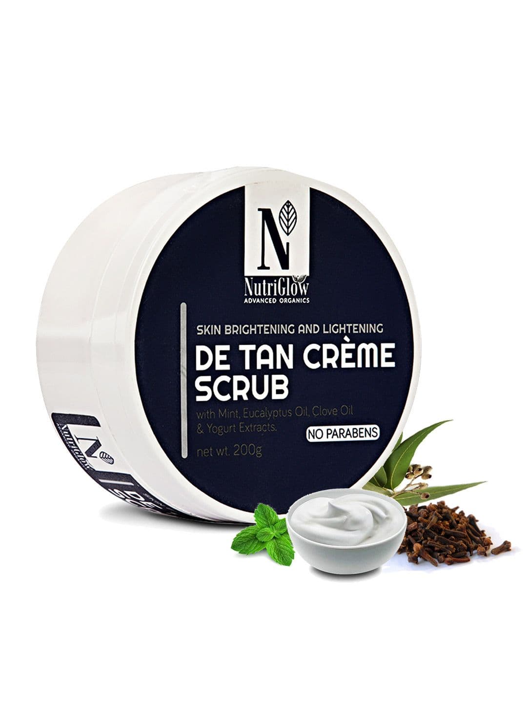 NutriGlow Skin Whitening Brightening De Tan Creme Scrub 200 g - view 1