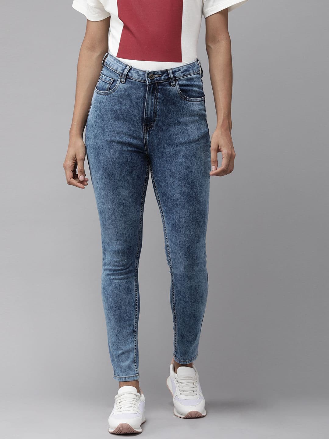 Roadster Women Blue Super Skinny Fit High-Rise Clean Look Stretchable Jeans - view 1