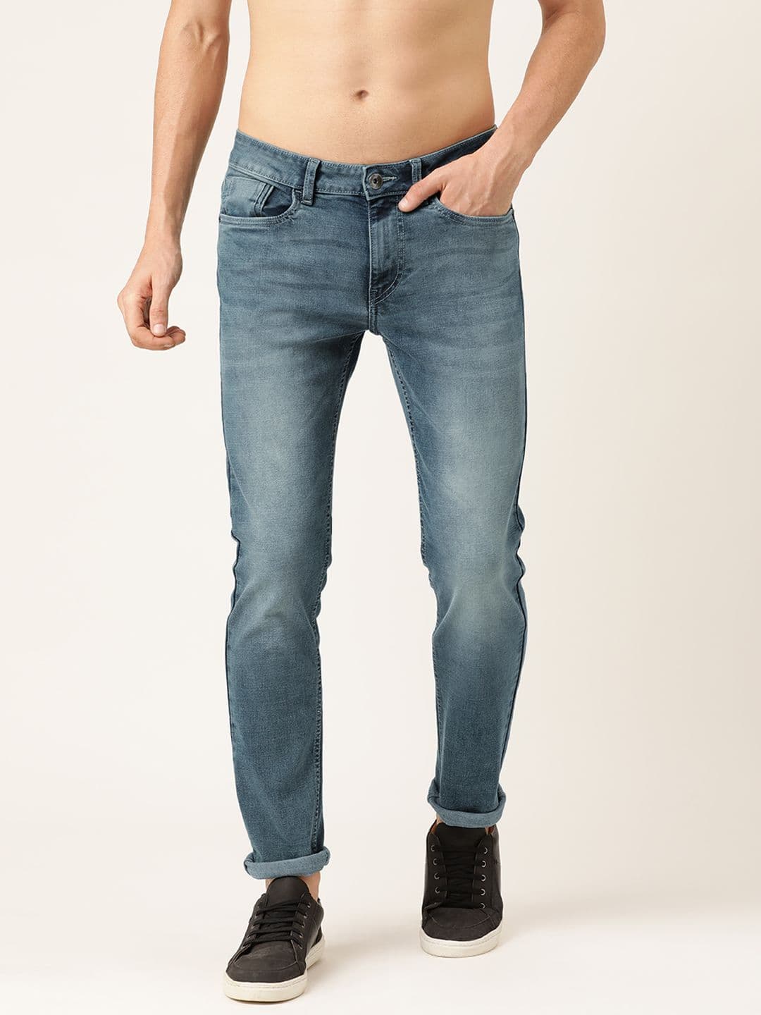 Flying Machine Men Blue Micheal Slim Tapered Fit Mid-Rise Clean Look Stretchable Jeans - view 1