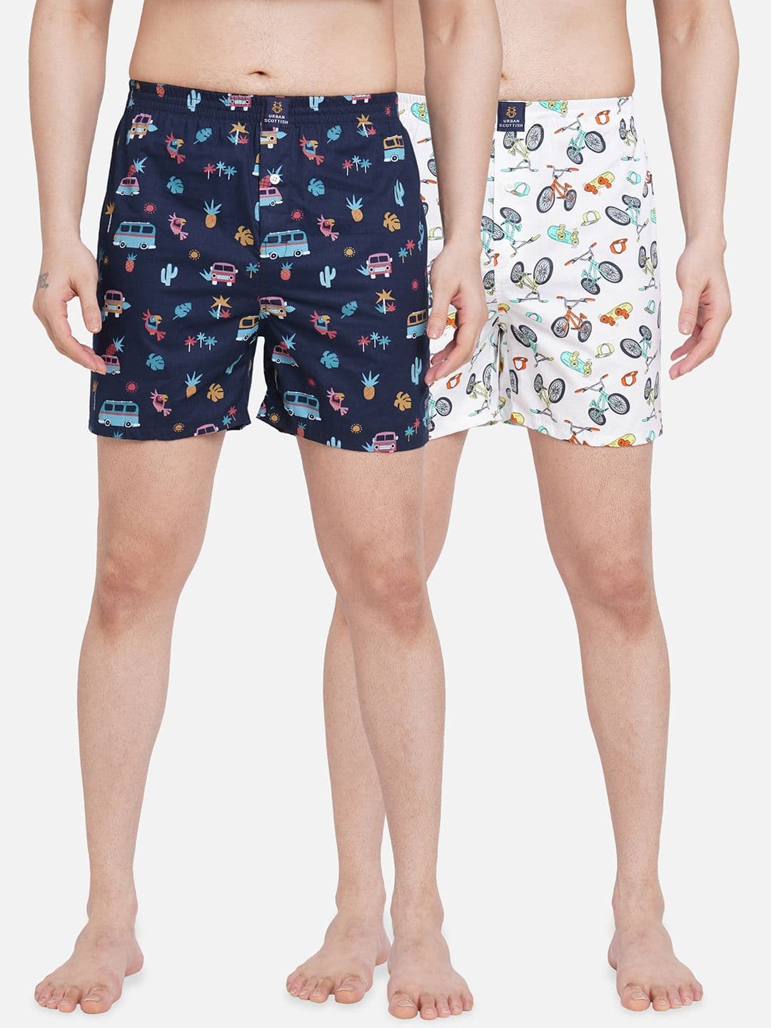 URBAN SCOTTISH Men Pack of 2 Printed Pure Cotton Boxers RE-USBX1805 - view 1