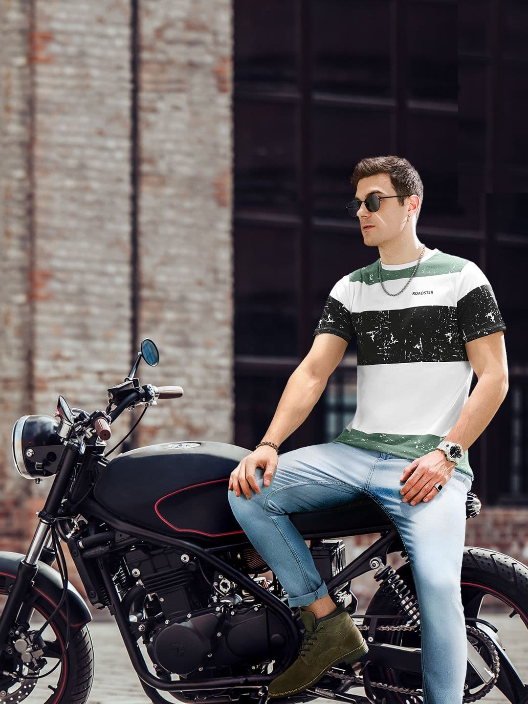 The Roadster Lifestyle Co. Colourblocked Pure Cotton T-shirt - view 1
