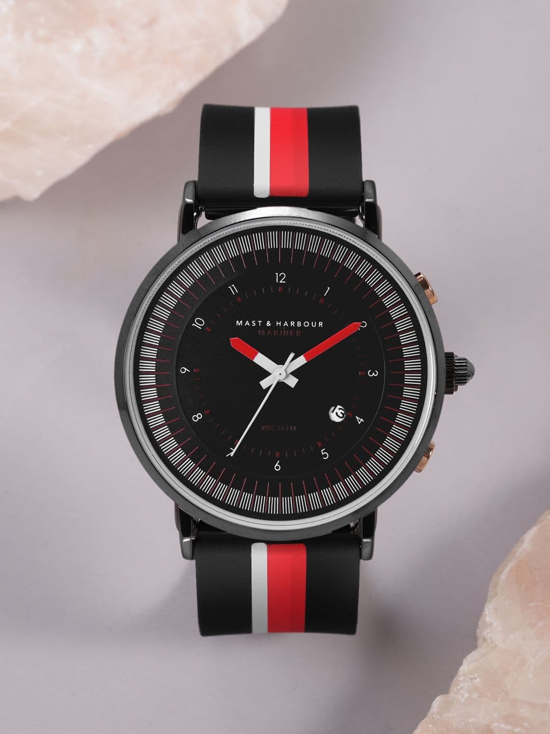 Mast & Harbour Unisex Black Printed Dial & Black Straps Analogue Watch MFB-PN-SM-1901 - view 1