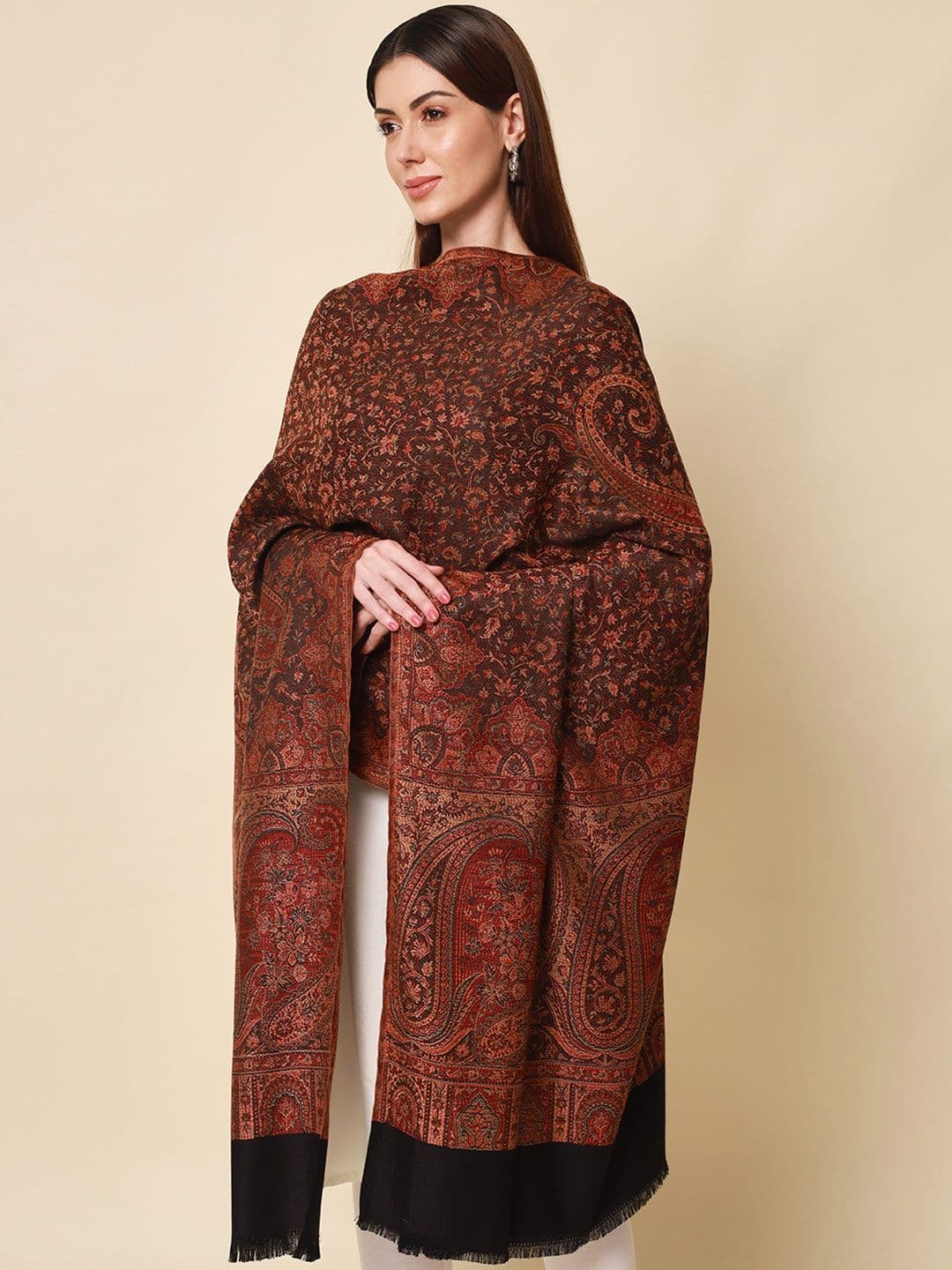 Pashmoda Jamawar Woven Design shawl for women - view 1