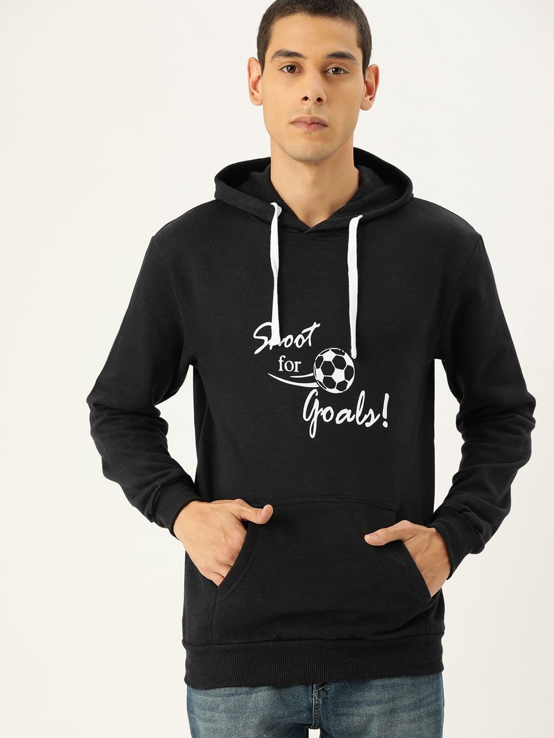 CAHOOT Men Black Printed Hooded Bio Wash Sweatshirt - view 1