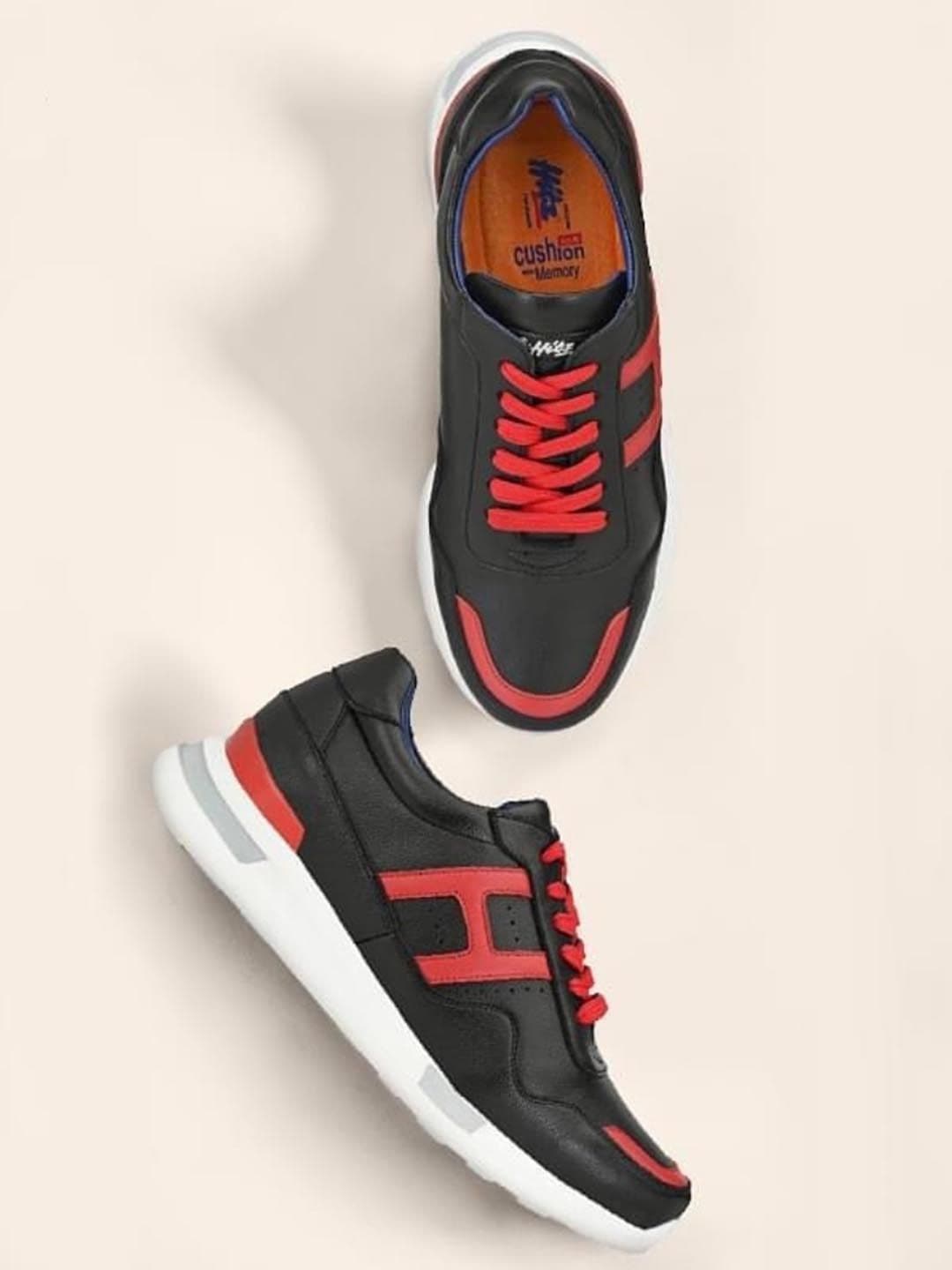 Hitz Men Black Synthetic Running Shoes - view 1