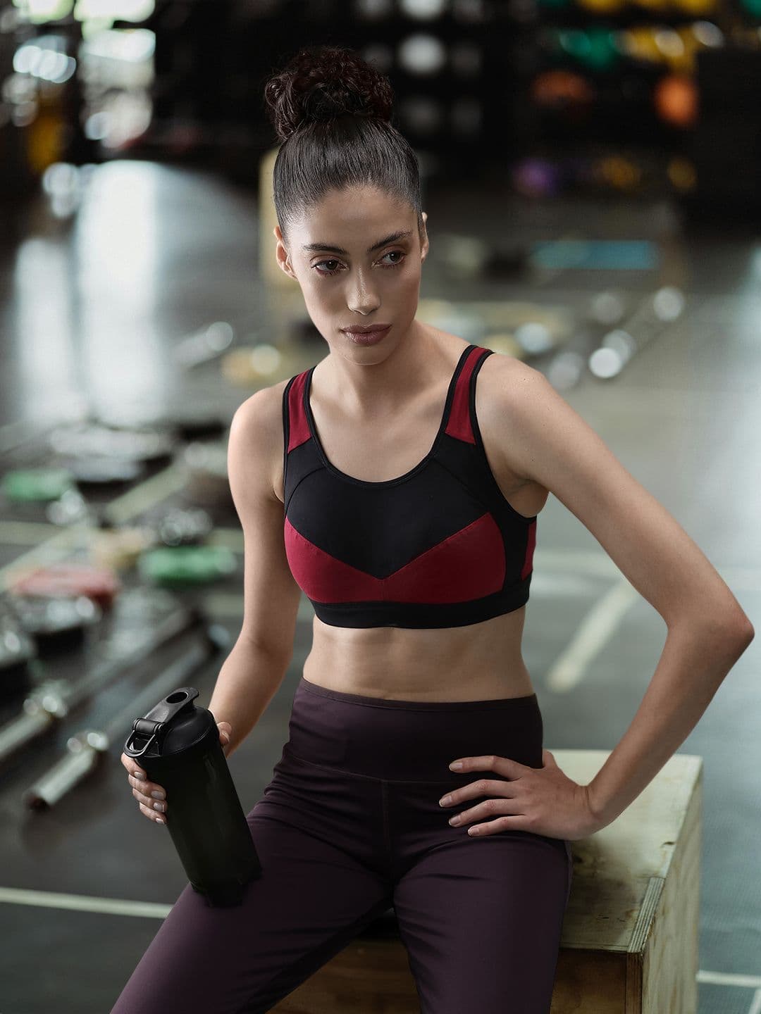 Van Heusen Women Cotton Light Padded Racerback Sports Bra Medium Impact Slip-On - view 1