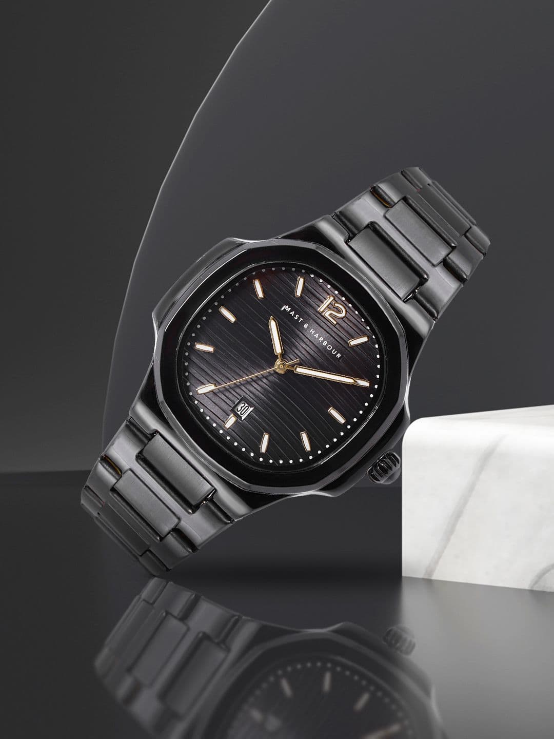 Mast & Harbour Unisex Black Analogue Watch MFB-PN-LB-1188G - view 1