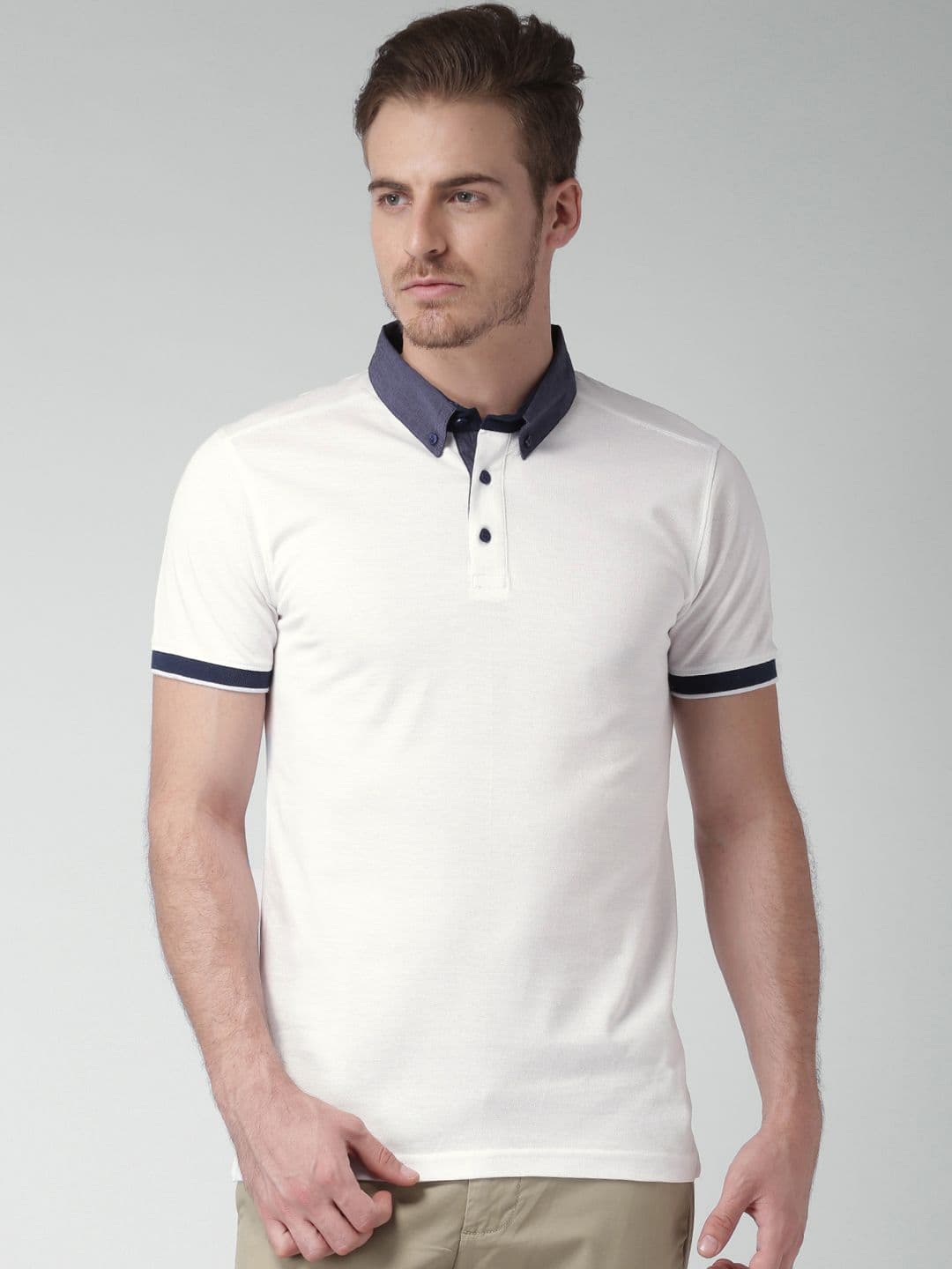 INVICTUS White Polo Pure Cotton T-shirt - view 1