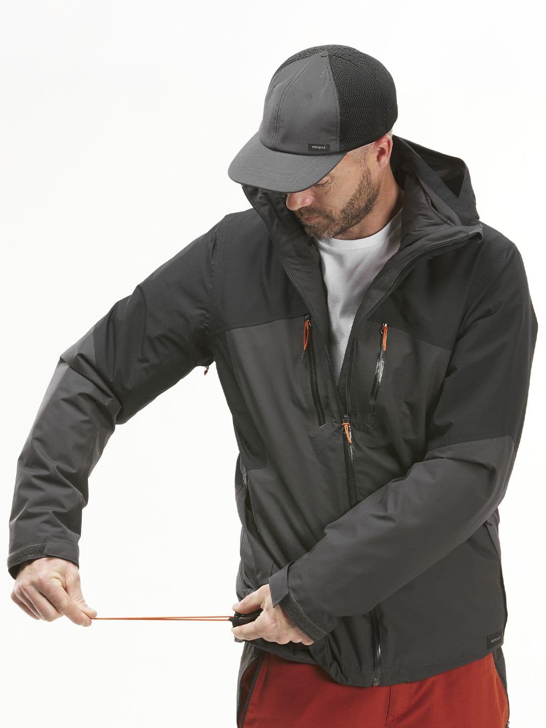 Decathlon FORCLAZ - Men Black & Grey Water Resistant Hiking And Trekking Padded Jacket - view 1