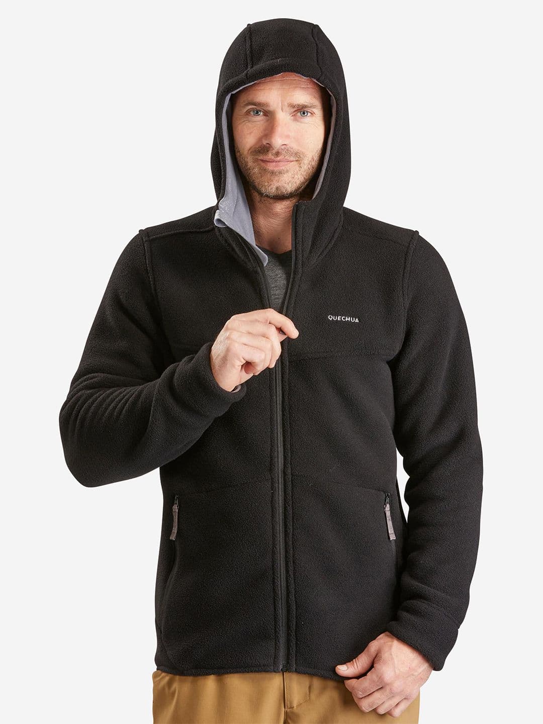 Decathlon Quechua - Men Black SH500 Breathable Hiking Fleece Jacket - view 1
