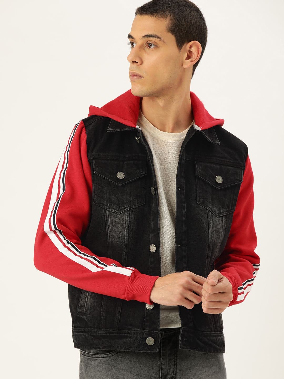 CAHOOT Men Black Solid Bio-Wash Denim Jacket - view 1