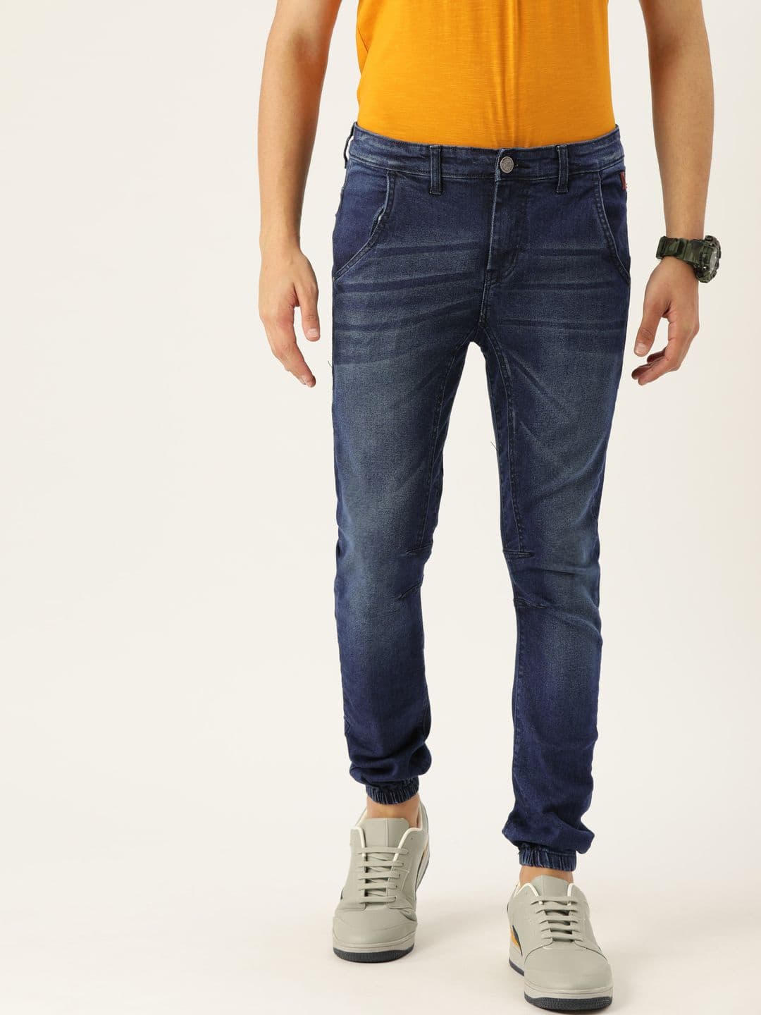 CAHOOT Men Navy Blue Slim Fit Mid-Rise Clean Look Jeans - view 1
