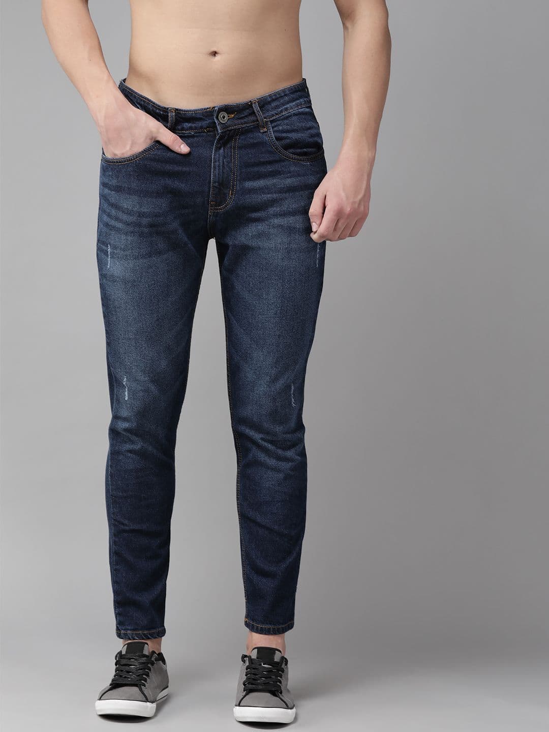 The Roadster Lifestyle Co Men Navy Blue Skinny Fit Mid-Rise Clean Look Stretchable Jeans - view 1