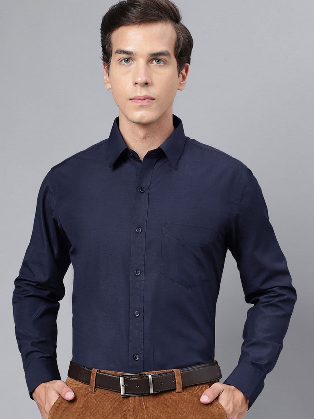 Hancock Navy Slim Fit Formal Shirt - view 1