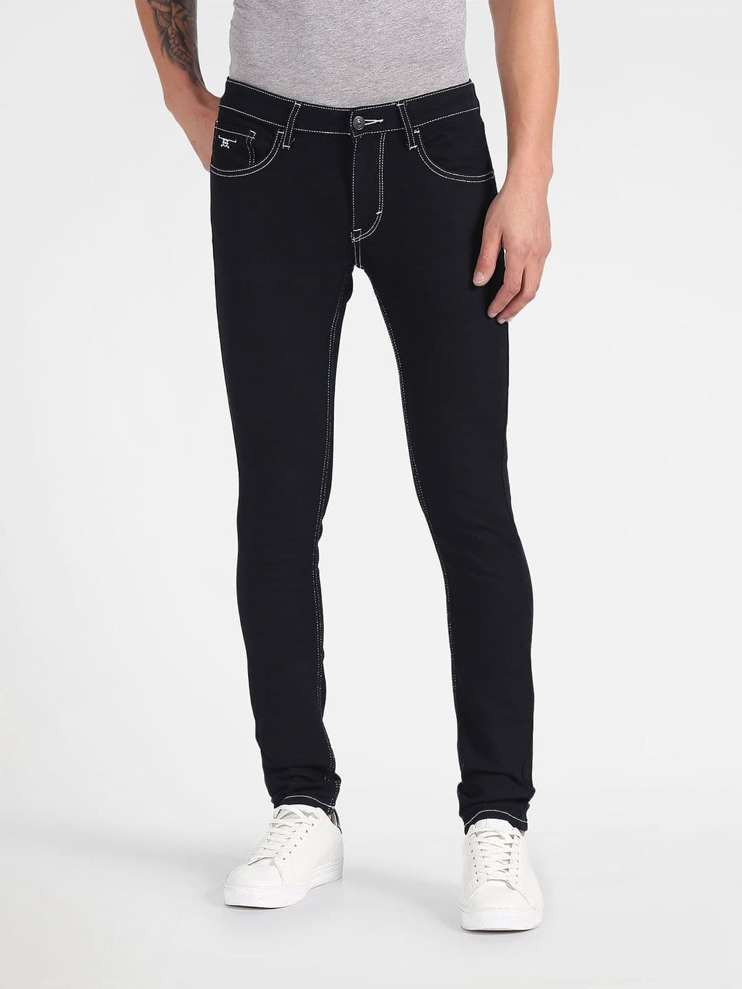 Flying Machine Men Black Jackson Skinny Fit Low-Rise Clean Look Stretchable Jeans - view 1