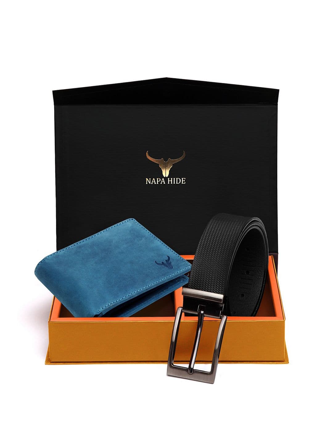 NAPA HIDE Men RFID Protected Genuine High Quality Leather Wallet & Belt Accessory Gift Set - view 1
