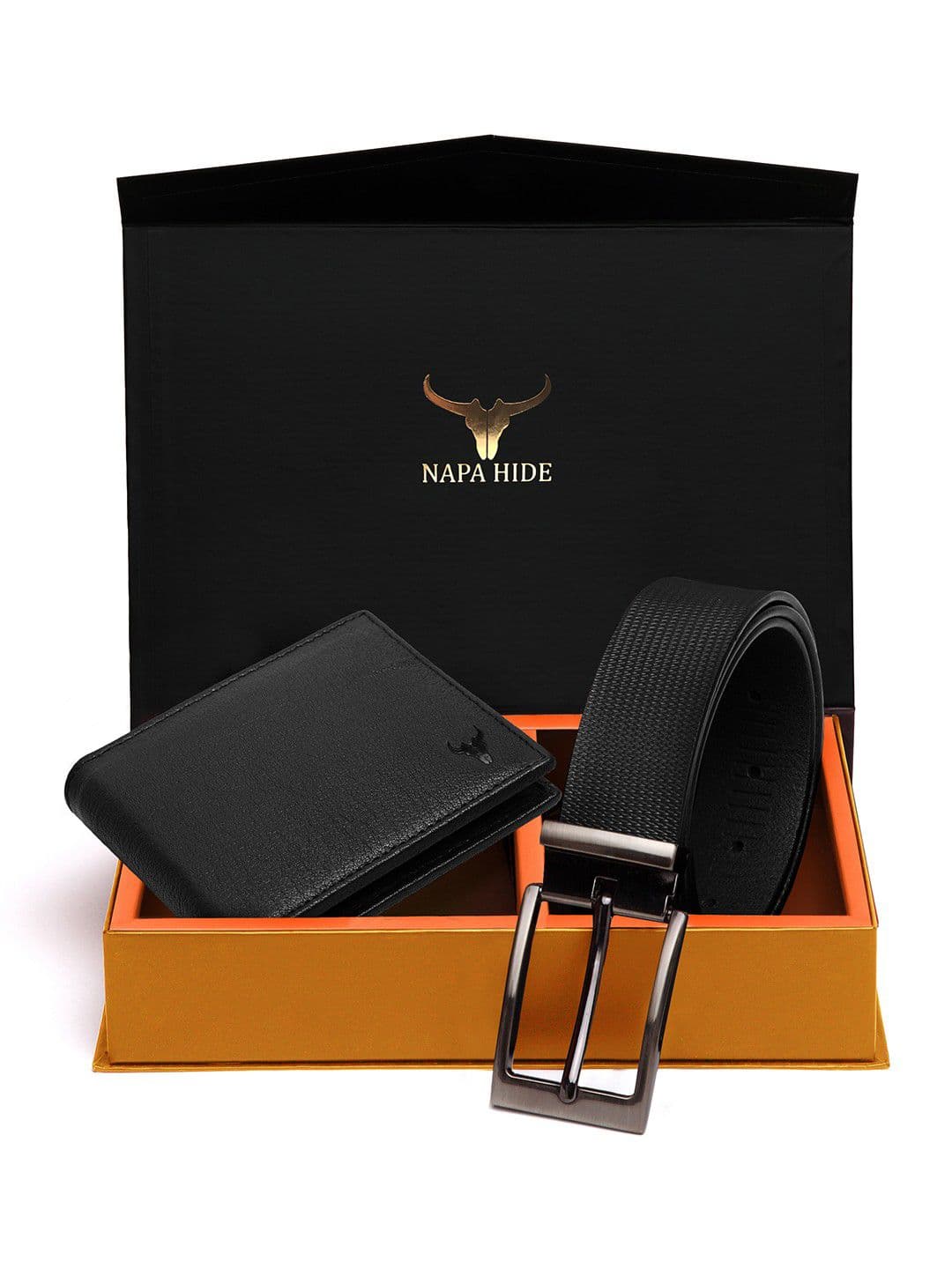 NAPA HIDE Men Black RFID Protected Genuine Leather Accessory Gift Set - view 1