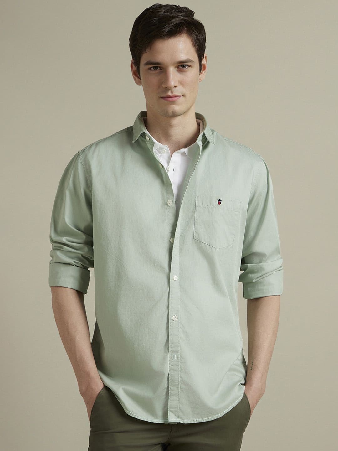 Louis Philippe Jeans Men Slim Fit Over Dyed Soft Handfeel Full Sleeve Casual Shirt - view 1