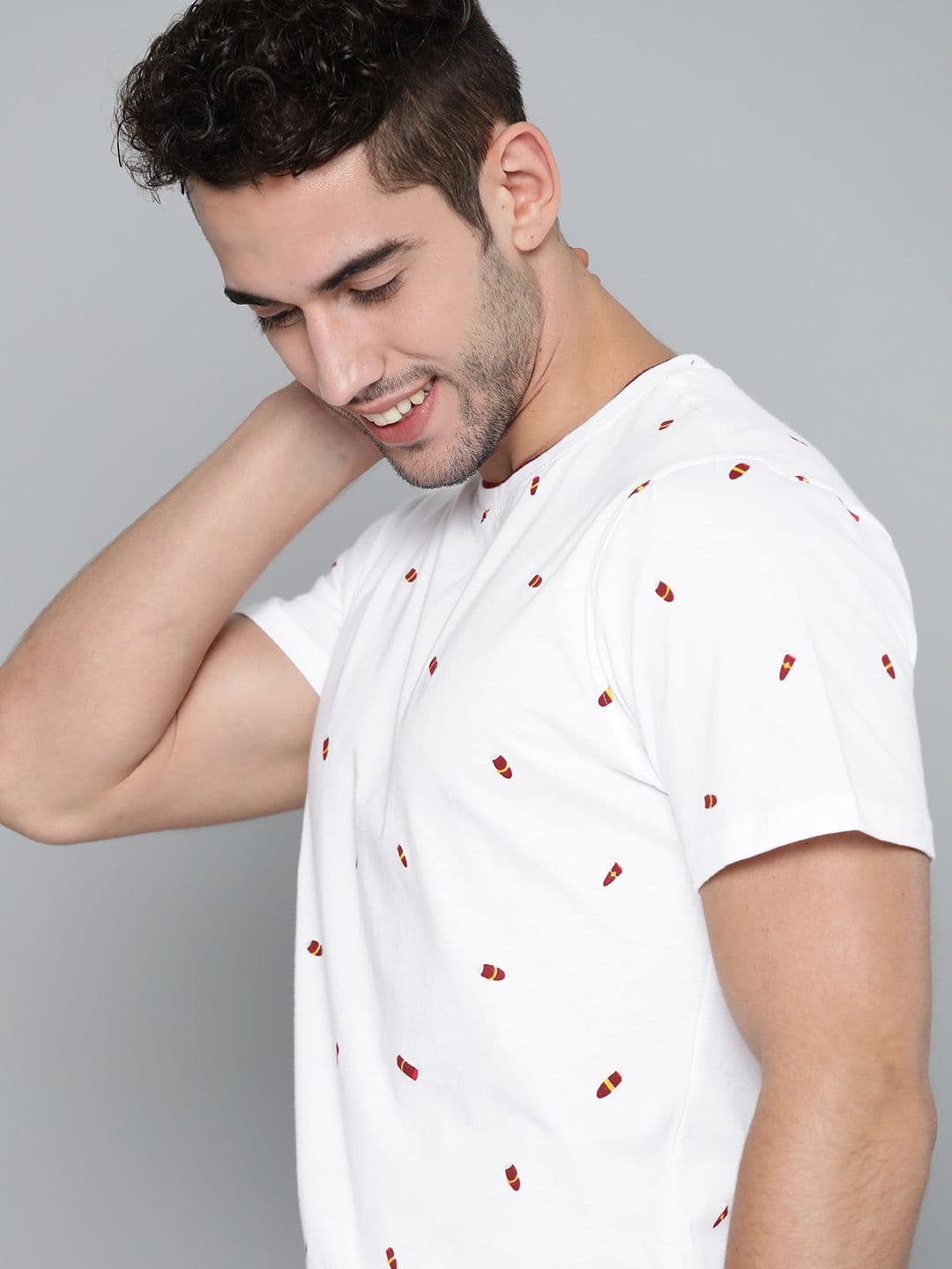 Mast & Harbour Mast Harbour Men White Pure Cotton Printed Round Neck Pure Cotton T-shirt - view 1
