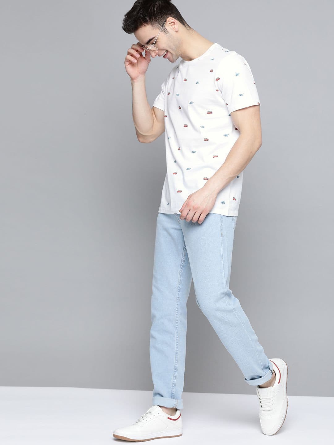 Mast & Harbour Mast Harbour Men White Printed Round Neck Cotton T-shirt - view 1
