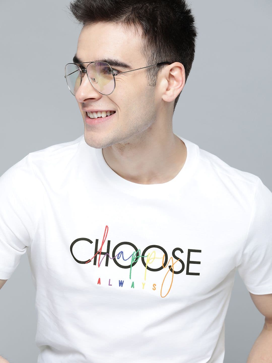 Mast & Harbour Pride Men White & Black Pure Cotton Printed T-shirt - view 1
