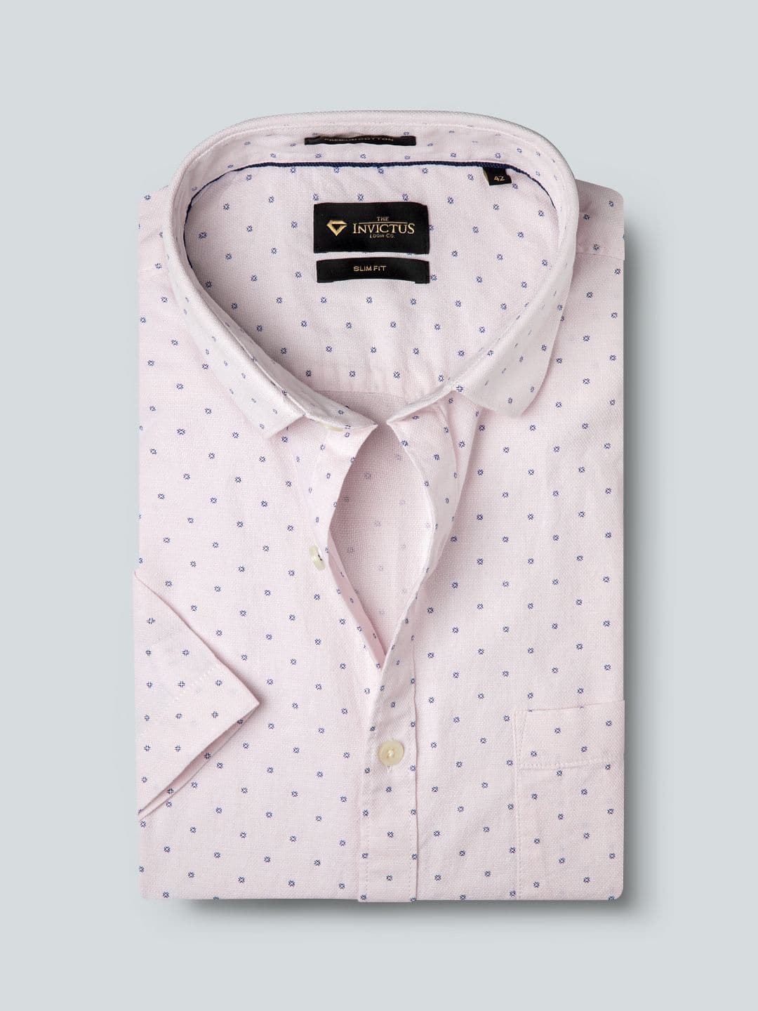INVICTUS Men Pink & Blue Slim Fit Printed Sustainable Formal Shirt - view 1