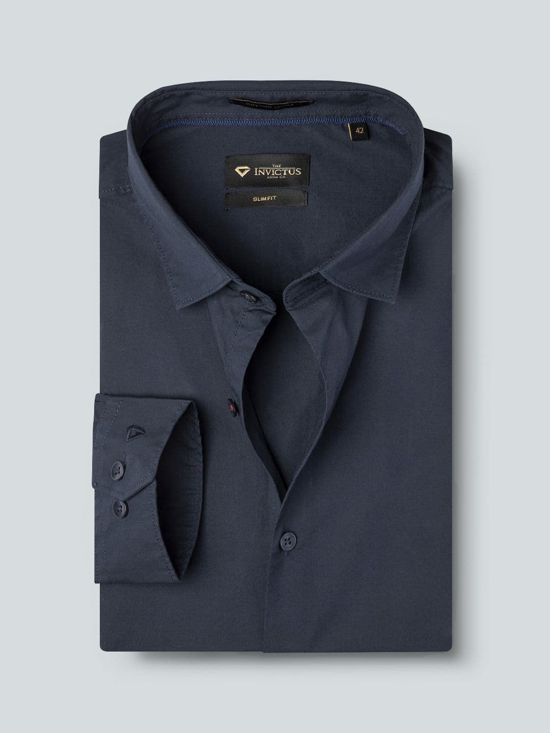 INVICTUS Men Navy Blue Regular Fit Solid Formal Shirt - view 1