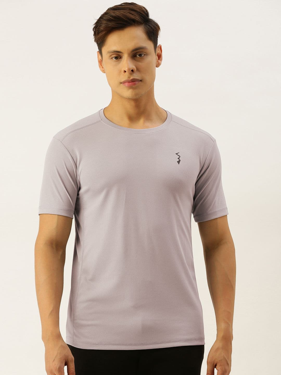 CAHOOT Men Grey Solid Round Neck T-shirt - view 1
