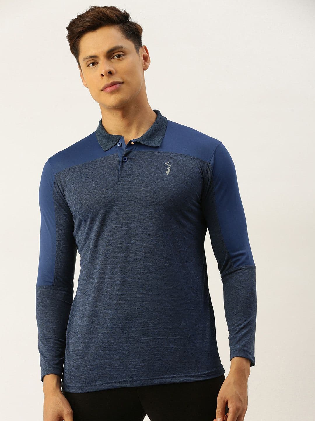 CAHOOT Men Blue Colourblocked Polo Collar T-shirt - view 1