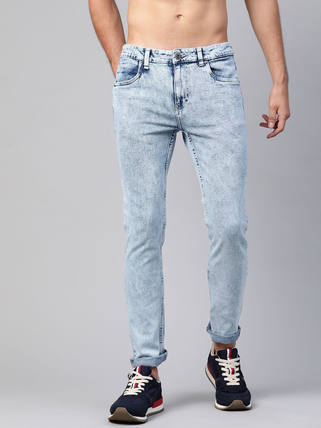 Roadster Men Blue Skinny Fit Acid Wash Stretchable Jeans - view 1
