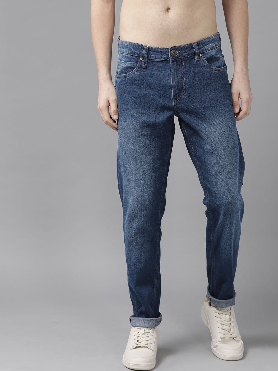 Roadster Men Navy Blue Carrot Fit Light Fade Stretchable Jeans - view 1