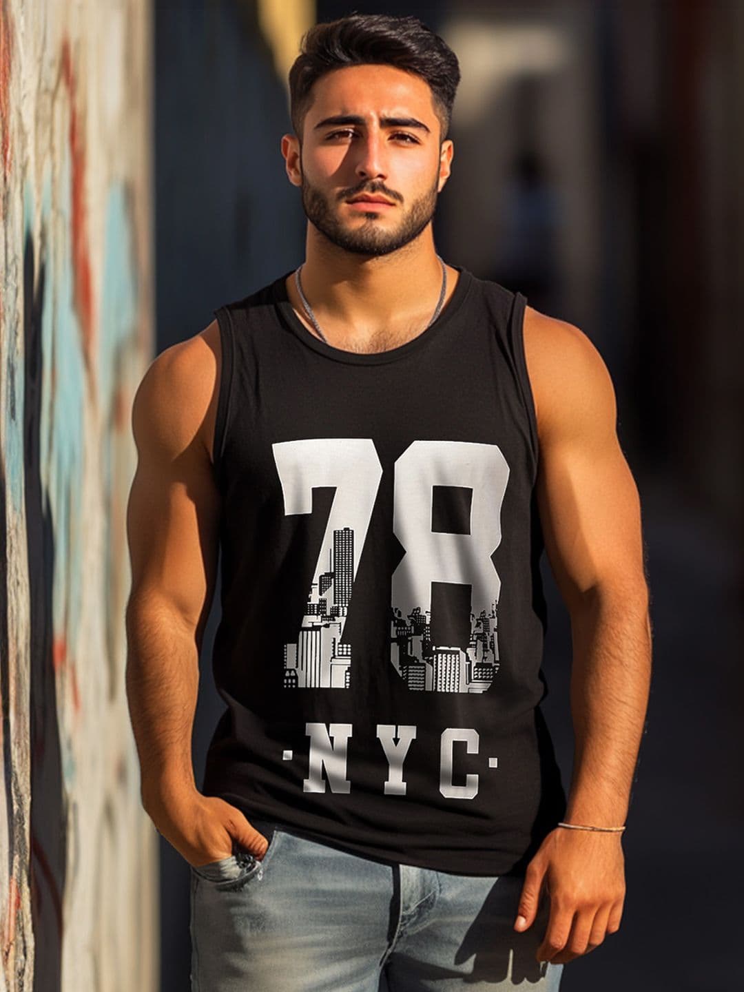 VEIRDO Men Black & White Typographic Pure Cotton Print Round Neck T-shirt - view 1