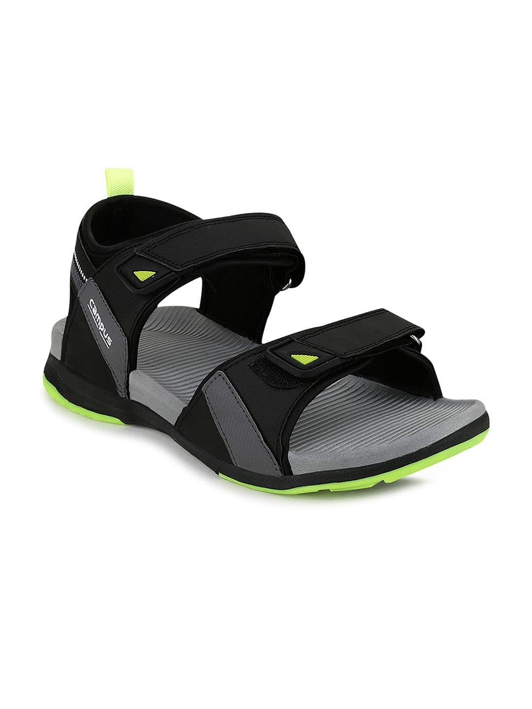 Campus Men GC-05 Black Solid Sports Sandals - view 1
