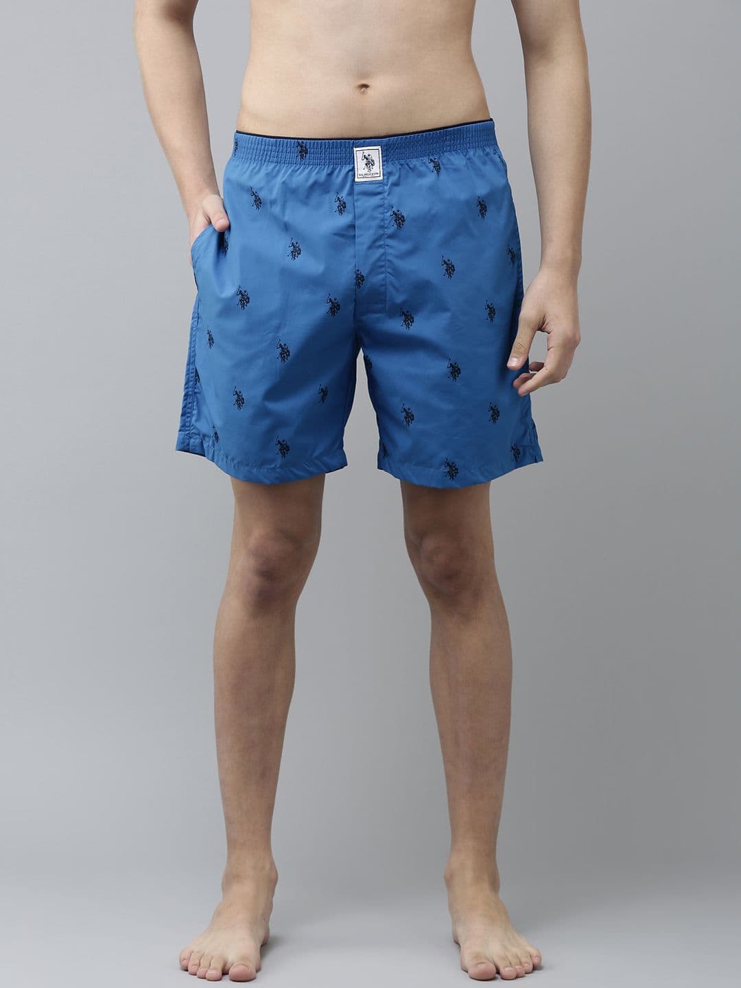 U.S. Polo Assn. Men Blue Logo Printed Boxers 8905202625124 - view 1