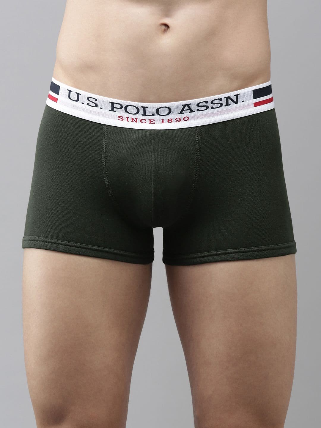 U.S. Polo Assn. Men Grey Solid Cotton Trunks I015-031-P1 - view 1