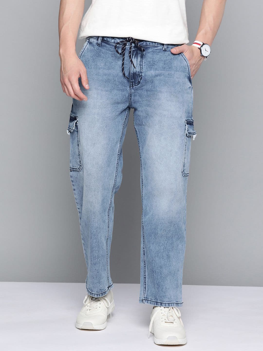 Mast & Harbour Men Blue Straight Fit Light Fade Jeans - view 1