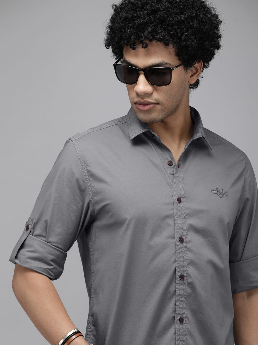 Roadster Men Castle Rock Slim Fit Opaque Spread Collared Formal Shirt - view 1