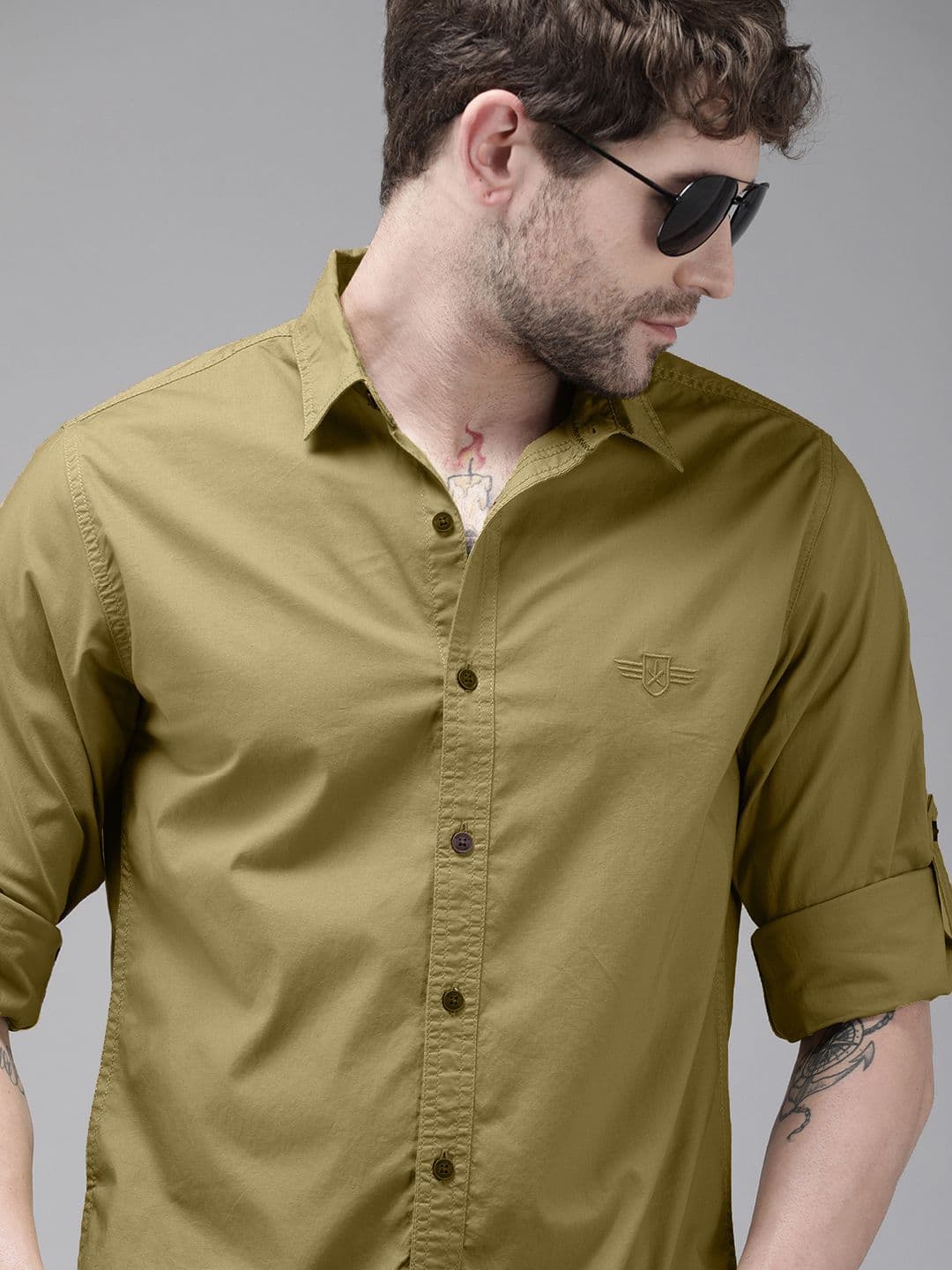 Roadster Men Olive Green Opaque Casual Shirt - view 1