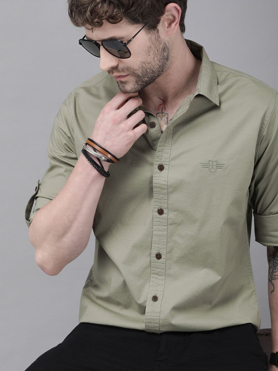 Roadster Men Grey Opaque Casual Shirt - view 1