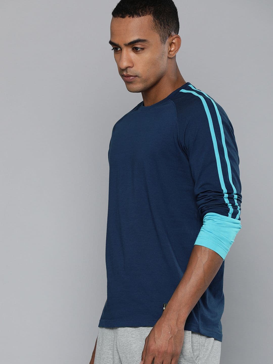 HRX By Hrithik Roshan Lifestyle Men Medieval Blue Bio-Wash Tshirts - view 1