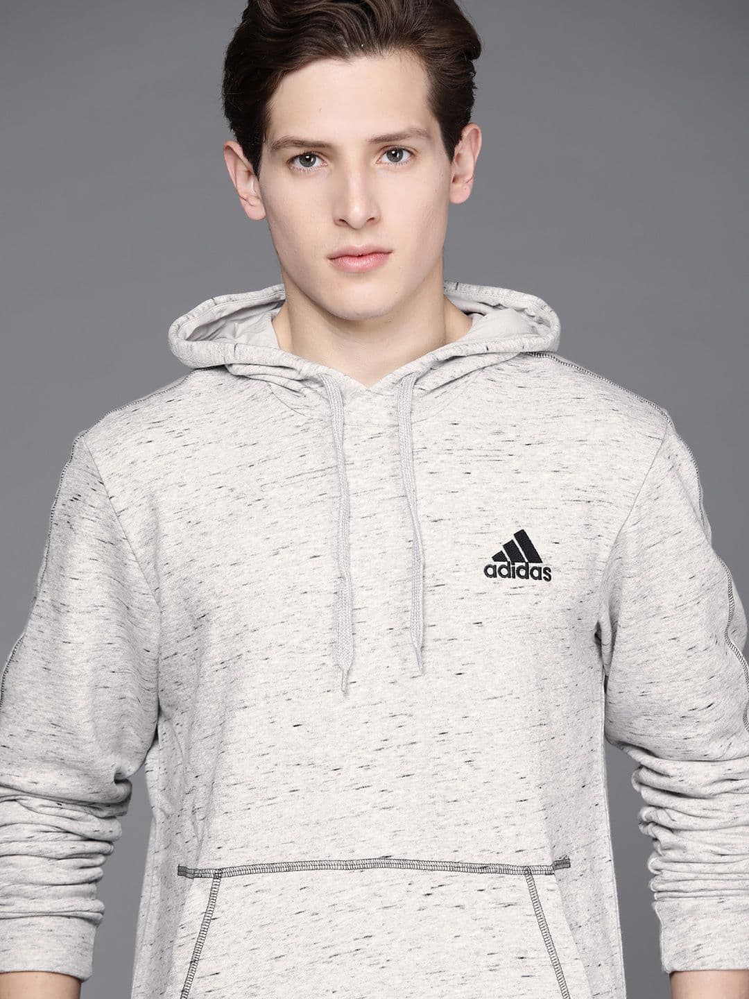 ADIDAS Men Grey & Black Solid Mel HD Sweatshirt - view 1