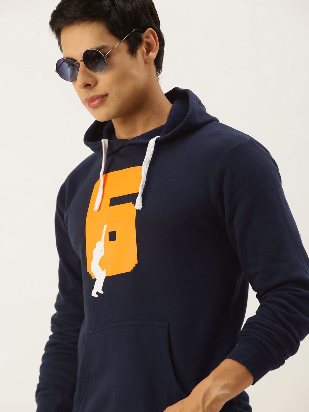 CAHOOT Men Navy Blue Printed Hooded Sweatshirt - view 1