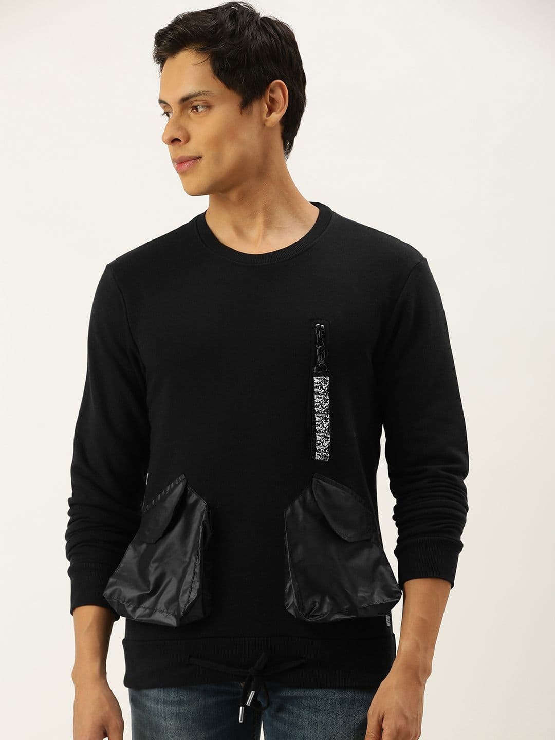 CAHOOT Men Black Sweatshirt with Pocket Detailing - view 1
